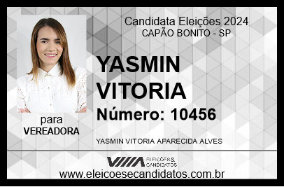 Candidato YASMIN VITORIA 2024 - CAPÃO BONITO - Eleições