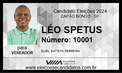 Candidato LÉO SPETUS 2024 - CAPÃO BONITO - Eleições