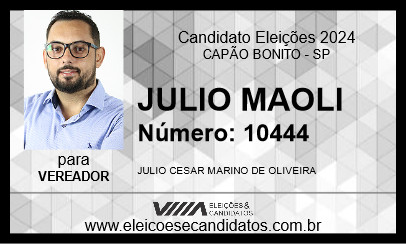 Candidato JULIO MAOLI 2024 - CAPÃO BONITO - Eleições