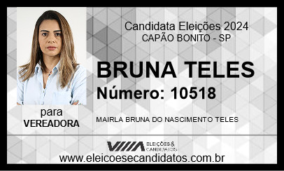 Candidato BRUNA TELES 2024 - CAPÃO BONITO - Eleições