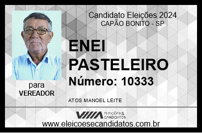 Candidato ENEI PASTELEIRO 2024 - CAPÃO BONITO - Eleições