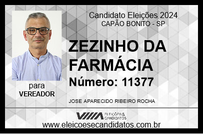 Candidato ZEZINHO DA FARMÁCIA 2024 - CAPÃO BONITO - Eleições