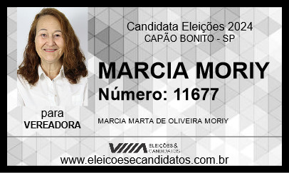 Candidato MARCIA MORIY 2024 - CAPÃO BONITO - Eleições