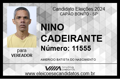 Candidato NINO CADEIRANTE 2024 - CAPÃO BONITO - Eleições