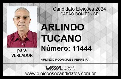 Candidato ARLINDO TUCANO 2024 - CAPÃO BONITO - Eleições