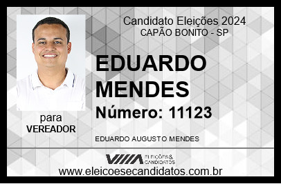 Candidato EDUARDO MENDES 2024 - CAPÃO BONITO - Eleições