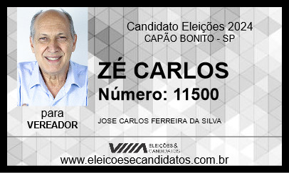 Candidato ZÉ CARLOS 2024 - CAPÃO BONITO - Eleições