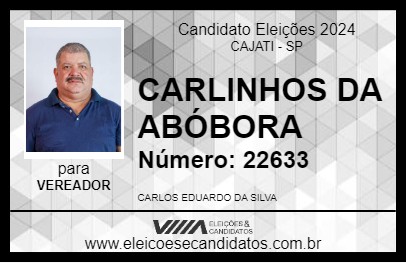 Candidato CARLINHOS DA ABÓBORA 2024 - CAJATI - Eleições