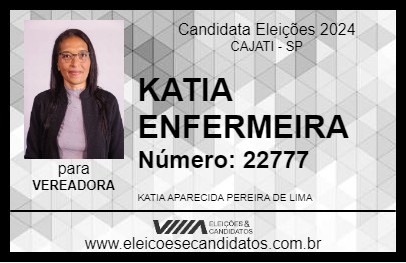 Candidato KATIA ENFERMEIRA 2024 - CAJATI - Eleições