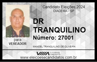 Candidato DR TRANQUILINO 2024 - DIADEMA - Eleições