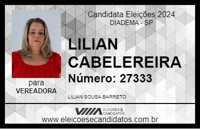 Candidato LILIAN CABELEREIRA 2024 - DIADEMA - Eleições