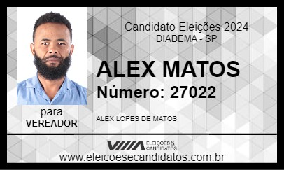 Candidato ALEX MATOS 2024 - DIADEMA - Eleições