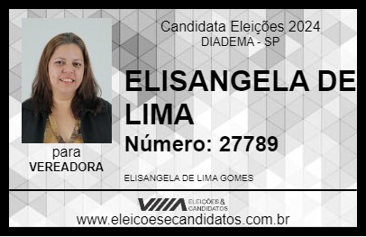 Candidato ELISANGELA DE LIMA 2024 - DIADEMA - Eleições