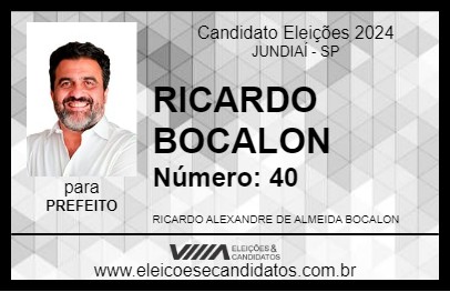 Candidato RICARDO BOCALON 2024 - JUNDIAÍ - Eleições