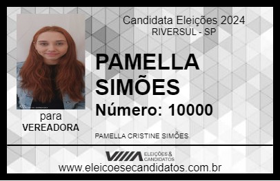 Candidato PAMELLA SIMÕES 2024 - RIVERSUL - Eleições