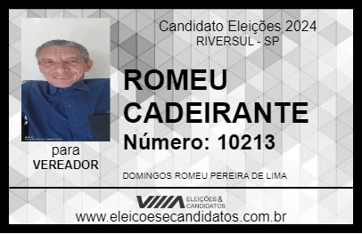 Candidato ROMEU CADEIRANTE 2024 - RIVERSUL - Eleições