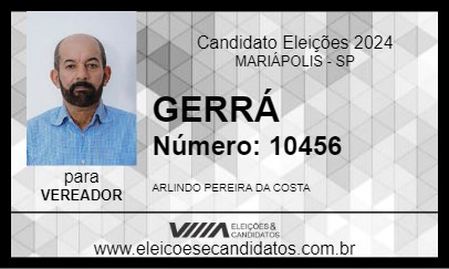 Candidato GERRÁ 2024 - MARIÁPOLIS - Eleições