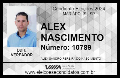 Candidato ALEX NASCIMENTO 2024 - MARIÁPOLIS - Eleições