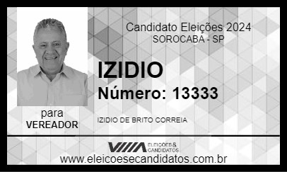 Candidato IZIDIO 2024 - SOROCABA - Eleições