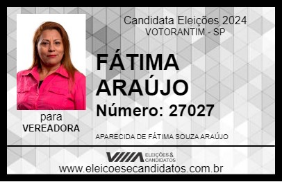 Candidato FÁTIMA ARAÚJO 2024 - VOTORANTIM - Eleições