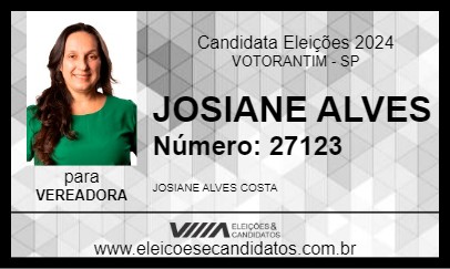 Candidato JOSIANE ALVES 2024 - VOTORANTIM - Eleições