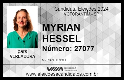 Candidato MYRIAN HESSEL 2024 - VOTORANTIM - Eleições