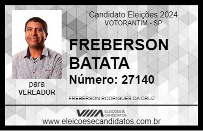 Candidato FREBERSON BATATA 2024 - VOTORANTIM - Eleições