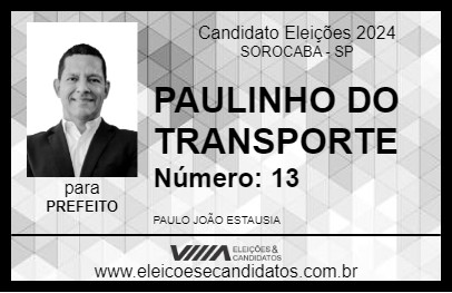 Candidato PAULINHO DO TRANSPORTE 2024 - SOROCABA - Eleições