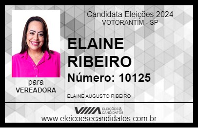 Candidato ELAINE RIBEIRO 2024 - VOTORANTIM - Eleições