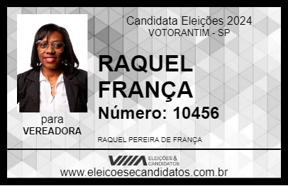 Candidato RAQUEL FRANÇA 2024 - VOTORANTIM - Eleições