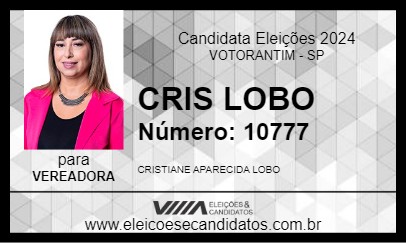 Candidato CRIS LOBO 2024 - VOTORANTIM - Eleições