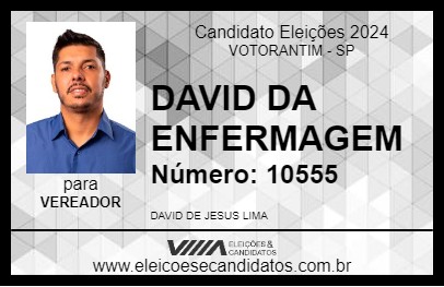 Candidato DAVID DA ENFERMAGEM 2024 - VOTORANTIM - Eleições