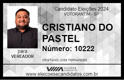 Candidato CRISTIANO DO PASTEL 2024 - VOTORANTIM - Eleições