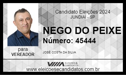 Candidato NEGO DO PEIXE 2024 - JUNDIAÍ - Eleições