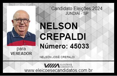 Candidato NELSON CREPALDI 2024 - JUNDIAÍ - Eleições