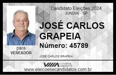 Candidato JOSÉ CARLOS GRAPEIA 2024 - JUNDIAÍ - Eleições