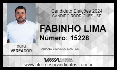 Candidato FABINHO LIMA 2024 - CÂNDIDO RODRIGUES - Eleições