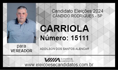 Candidato CARRIOLA 2024 - CÂNDIDO RODRIGUES - Eleições