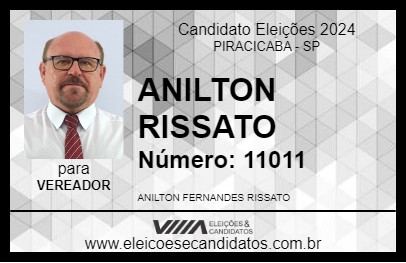 Candidato ANILTON RISSATO 2024 - PIRACICABA - Eleições