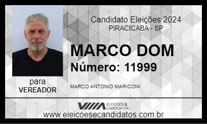 Candidato MARCO DOM 2024 - PIRACICABA - Eleições