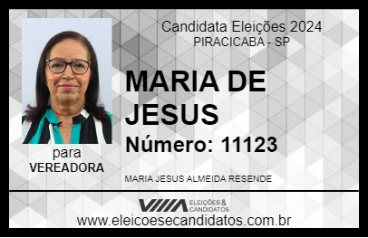 Candidato MARIA DE JESUS 2024 - PIRACICABA - Eleições