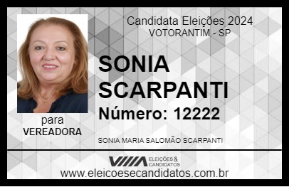 Candidato SONIA SCARPANTI 2024 - VOTORANTIM - Eleições