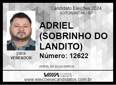 Candidato ADRIEL (SOBRINHO DO LANDITO) 2024 - VOTORANTIM - Eleições