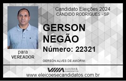 Candidato GERSON NEGÃO 2024 - CÂNDIDO RODRIGUES - Eleições