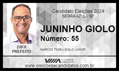 Candidato JUNINHO GIOLO 2024 - SERRA AZUL - Eleições