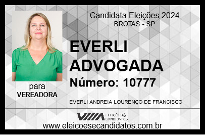 Candidato EVERLI ADVOGADA 2024 - BROTAS - Eleições