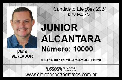 Candidato JUNIOR ALCANTARA 2024 - BROTAS - Eleições