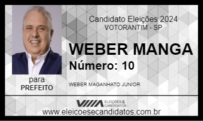 Candidato WEBER MANGA 2024 - VOTORANTIM - Eleições