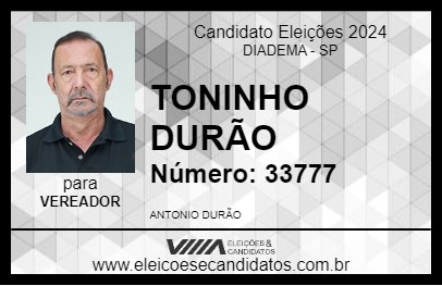 Candidato TONINHO DURÃO 2024 - DIADEMA - Eleições