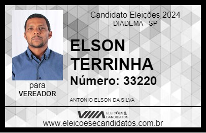 Candidato ELSON TERRINHA 2024 - DIADEMA - Eleições